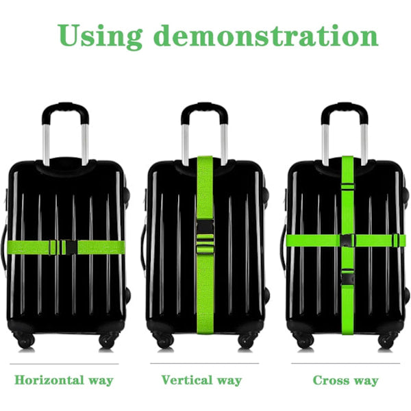 Suitcase 4-piece Luggage Strap Luggage Strap Set Cross Luggage Strap Adjustable Suitcase Strap Buckle V1188-XJEE-7353-1