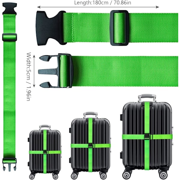 Suitcase 4-piece Luggage Strap Luggage Strap Set Cross Luggage Strap Adjustable Suitcase Strap Buckle V1188-XJEE-7353-1