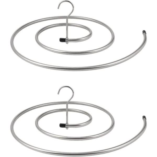 Stainless Steel Spiral Laundry Hanger for Blankets Sheets Curtains 2 Pcs Silver Clothes Drying Rack V1188-XJFD-764-1