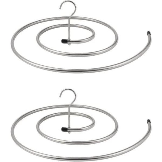 Stainless Steel Spiral Laundry Hanger for Blankets Sheets Curtains 2 Pcs Silver Clothes Drying Rack V1188-XJFD-764-1