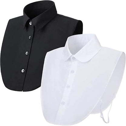 Black and White Detachable Collars, 2 Pack V1188-XJQQ-101365-1