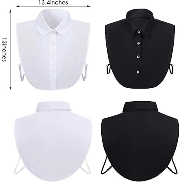 Black and White Detachable Collars, 2 Pack V1188-XJQQ-101365-1