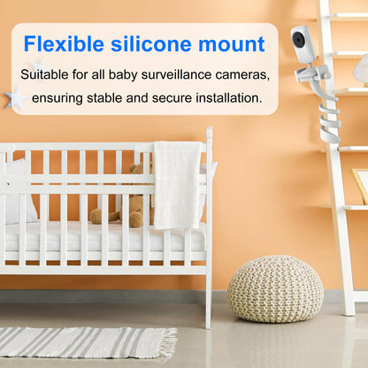 Flexible White Silicone Universal Baby Monitor Holder Tripod V1188-XJQQ-111343-1