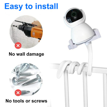 Flexible White Silicone Universal Baby Monitor Holder Tripod V1188-XJQQ-111343-1