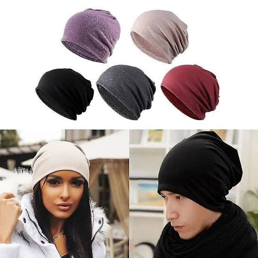 Chemo Hats Slouchy Baggy Beanie 5-Pack Khaki Black Grey Burgundy Purple V1188-XJQQ-112348-1