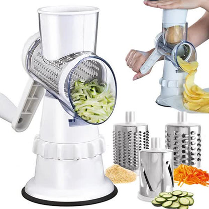 White Rotary Grater Vegetable Cutter and Shredder V1188-XJQQ-12321-1