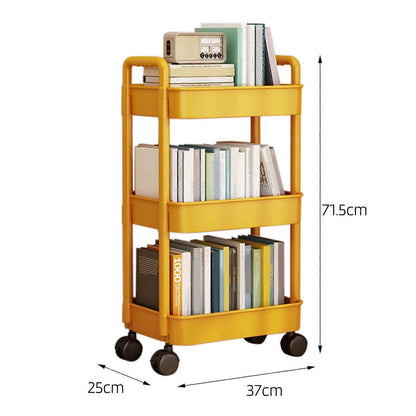 4-Tier Rolling Storage Cart with Wheels Black Mobile Rack Shelf Large Capacity Strong Load-Bearing V1188-XJQQ-21834-4