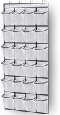 Over the Door Shoe Storage Organizer with 24 Large Mesh Pockets White V1188-XJQQ-29148-2