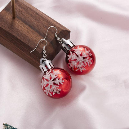 Red Christmas Ball Earrings V1188-XY-Y1030-00001