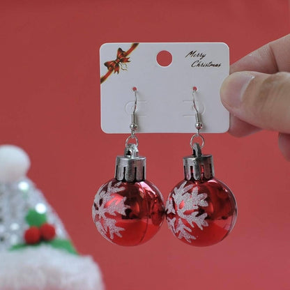Red Christmas Ball Earrings V1188-XY-Y1030-00001