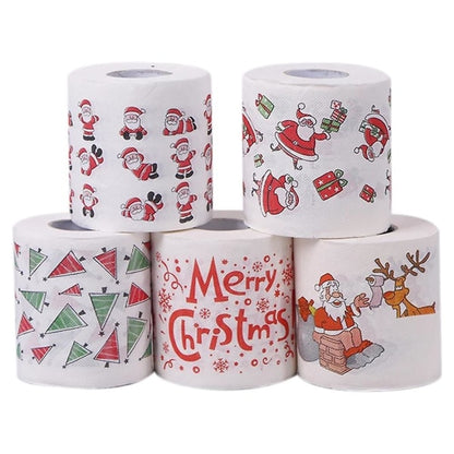 Christmas Toilet Paper 5 Rolls for Home Office Restroom Holiday Decor V1188-XY-Y1030-00467