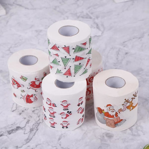 Christmas Toilet Paper 5 Rolls for Home Office Restroom Holiday Decor V1188-XY-Y1030-00467