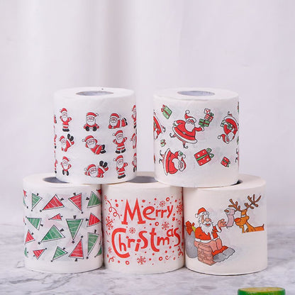Christmas Toilet Paper 5 Rolls for Home Office Restroom Holiday Decor V1188-XY-Y1030-00467