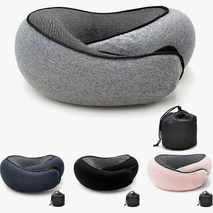 Memory Foam Travel Neck Pillow U-Shaped, Cervical Support Pillow for Airplane Sleep, Black V1188-XY-Y915-00512