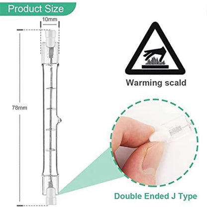 R7s Halogen Bulb Set of 5, 78mm 80w 230v, Dimmable Halogen Rod for Construction Site Floodlights V1188-XY-Y915-00810