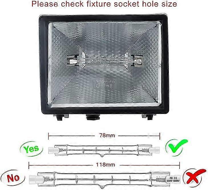 R7s Halogen Bulb Set of 5, 78mm 80w 230v, Dimmable Halogen Rod for Construction Site Floodlights V1188-XY-Y915-00810