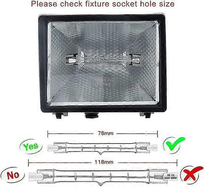 R7s Halogen Bulb Set of 5, 78mm 80w 230v, Dimmable Halogen Rod for Construction Site Floodlights V1188-XY-Y915-00810