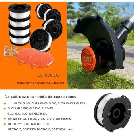 Black \u0026 Decker Trimmer Spool Replacement 8 Spools with Caps and Springs V1188-XYFN-5500169-1