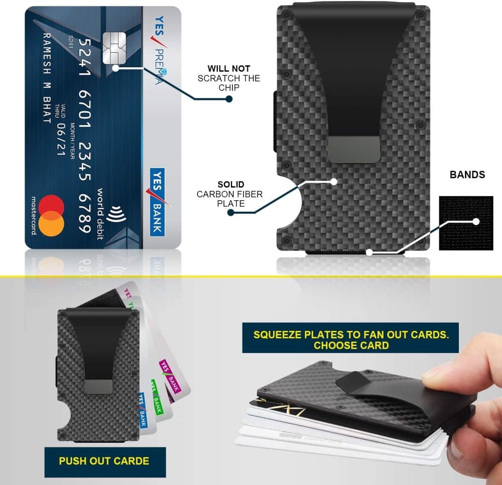 Best selling product!!! Carbon fiber RFID Card holder Black - Christmas gift One size V1188-XYFN-5500228-1