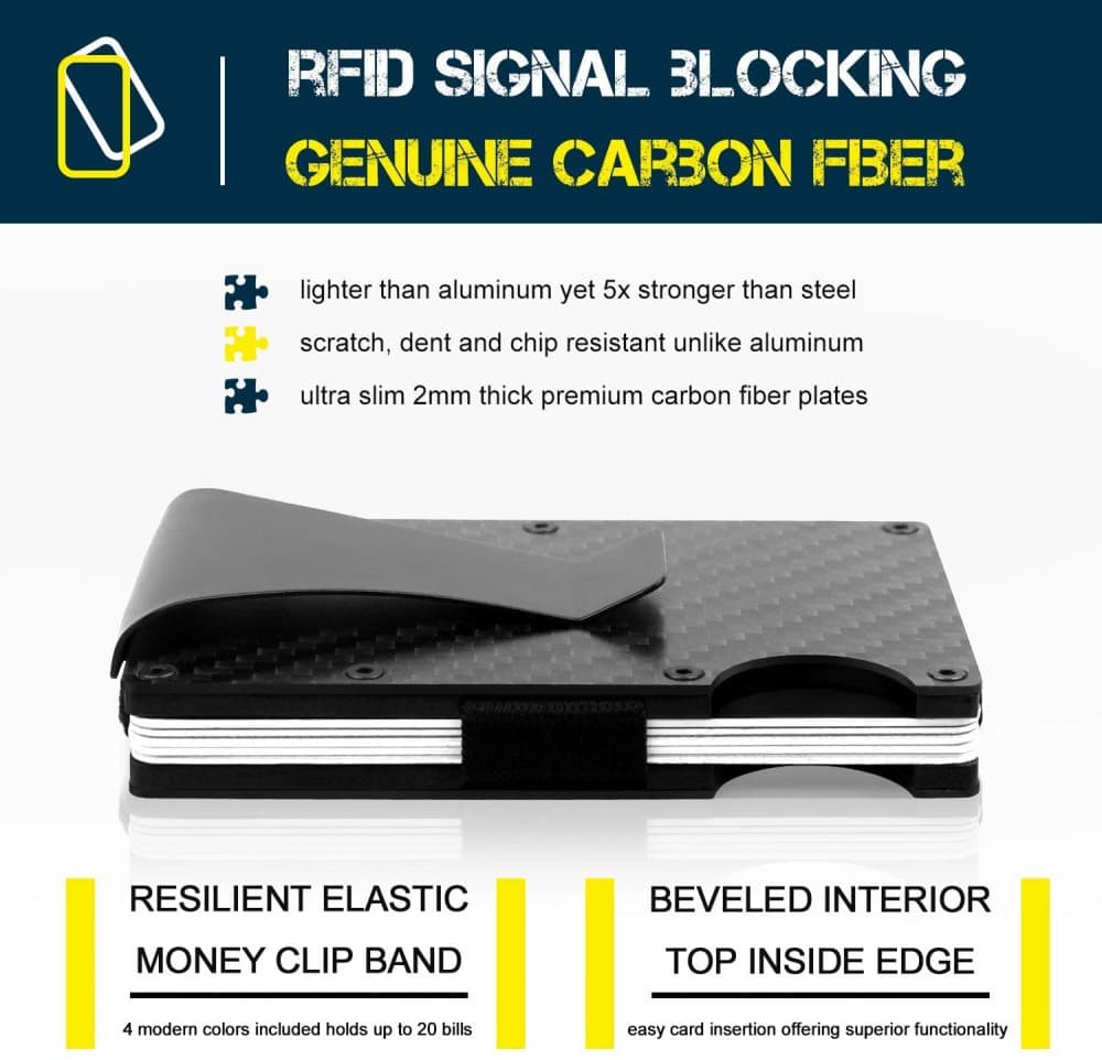 Best selling product!!! Carbon fiber RFID Card holder Black - Christmas gift One size V1188-XYFN-5500228-1