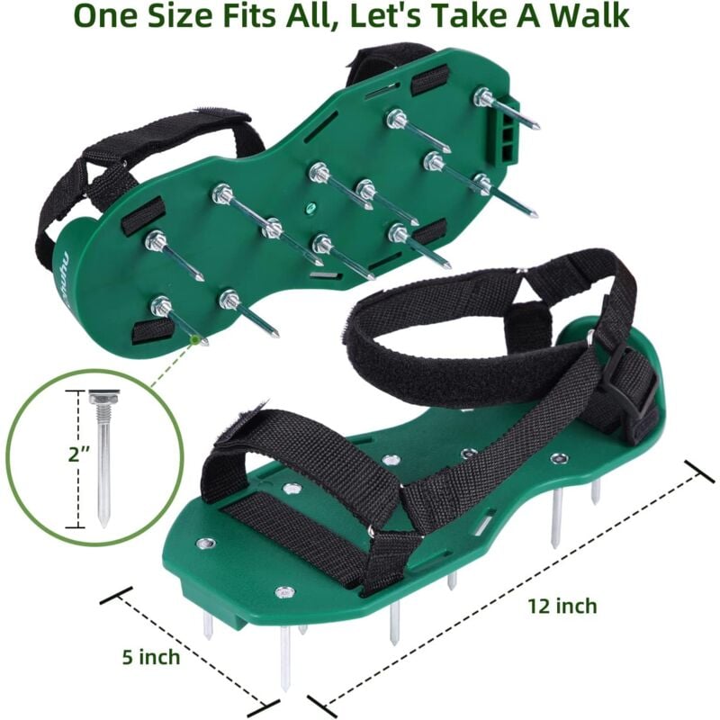 Lawn Aerator Sandals for Garden Grass Aeration, Lawn Spike Shoes Grass Vertical Cutter V1188-XYFN-5501010-1