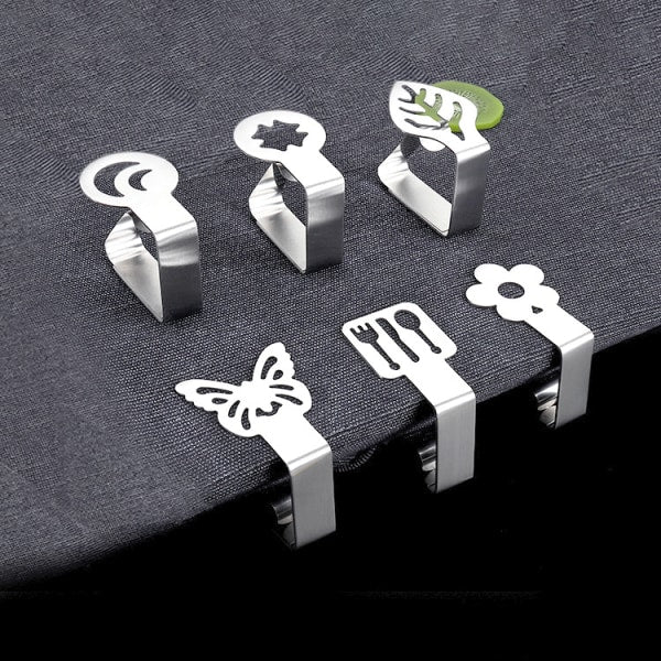 Butterfly-Shaped Cloth Clips / Cloth Holders, 4-pack Silver V1188-XYFN-6601007-1