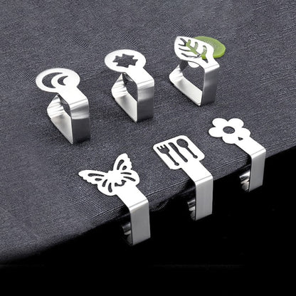 Butterfly-Shaped Cloth Clips / Cloth Holders, 4-pack Silver V1188-XYFN-6601007-1