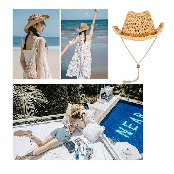 Cowboy Straw Hat Wide Brim Summer Sun Hat for Women and Men V1188-XYFN-6603135-1