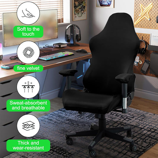 [QD] Gaming chair cover, with armrests, black stretchy chair cover, washable, for gaming chair, computer V1188-XYFN-6603574-1