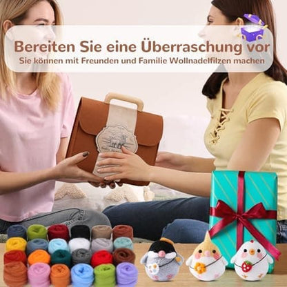 Felting Needles Kit in 24 Colors with Wool, Tools, Mat \u0026 Storage Bag for DIY Craft Projects. V1188-YG-CN1120-039