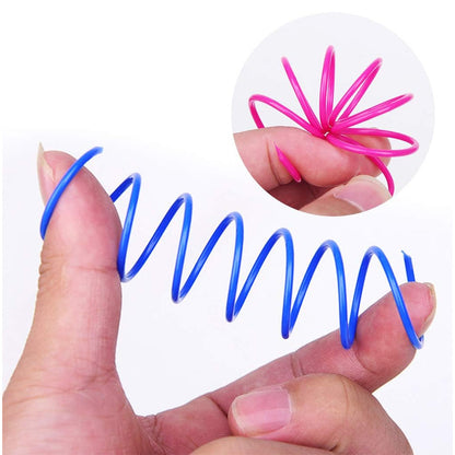 Cat Spiral Spring Toy, Interactive Durable Heavy Duty Plastic Colorful Spring Toy for Play V1188-YG-FU1105-00511