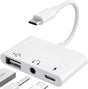 USB C to 3.5mm Jack Audio Adapter with Fast Charging OTG White V1188-YG-FY1231-336
