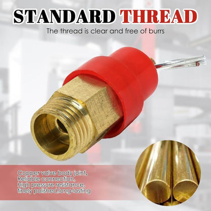 Air Compressor Safety Valve 115 PSI G1/4 Male Red Capsule 1pc Compatible with Various Brands V1188-YG-MN1016-0395