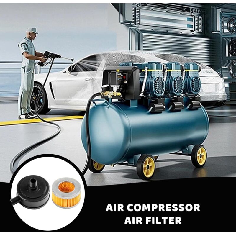 20mm Thread Air Compressor Intake Filter Muffler with Plastic Cover 2pcs for Pneumatic Tools V1188-YG-MN1016-0469