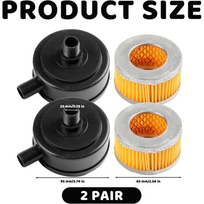 20mm Thread Air Compressor Intake Filter Muffler with Plastic Cover 2pcs for Pneumatic Tools V1188-YG-MN1016-0469