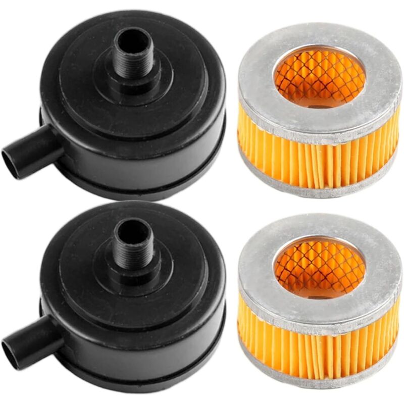 20mm Thread Air Compressor Intake Filter Muffler with Plastic Cover 2pcs for Pneumatic Tools V1188-YG-MN1016-0469