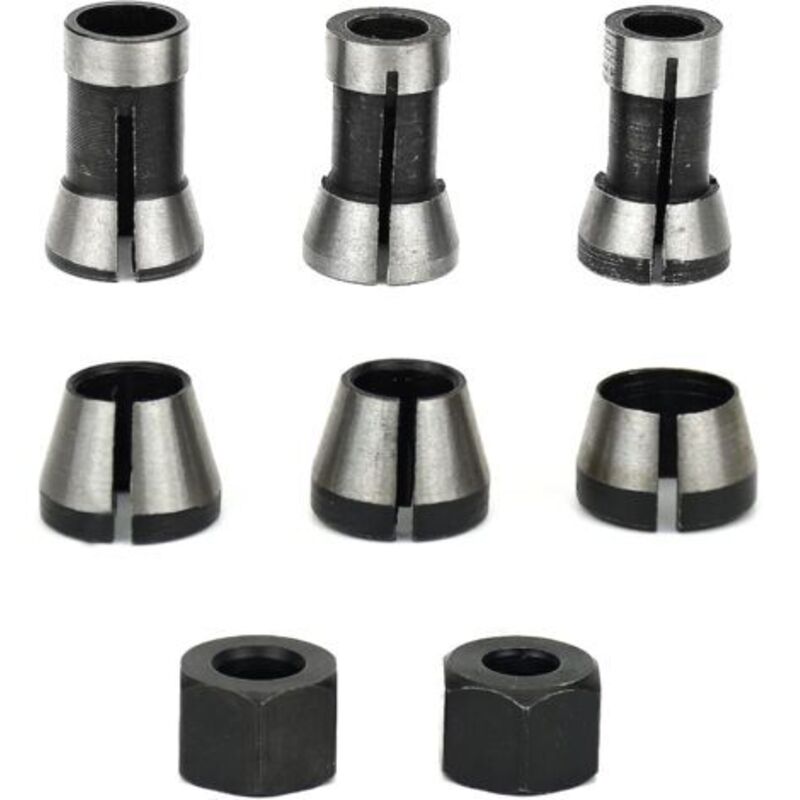 Router Collet Set of 6 - 6mm 6.35mm 8mm Countersunk Milling Chuck Collet Adapter V1188-YG-MN1016-0544