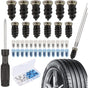 Tire Repair Rubber Nails 30Pcs for Car Motorcycle with Screwdriver 15 Small 15 Large V1188-YG-MN1016-0980