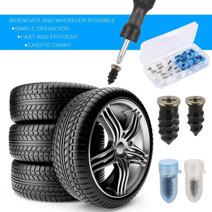 Tire Repair Rubber Nails 30Pcs for Car Motorcycle with Screwdriver 15 Small 15 Large V1188-YG-MN1016-0980