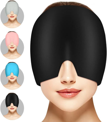 Migraine Gel Capsule, 180 degrees Cold Migraine Reusable Warm Pack, Black Pink V1188-YG51-00534-4