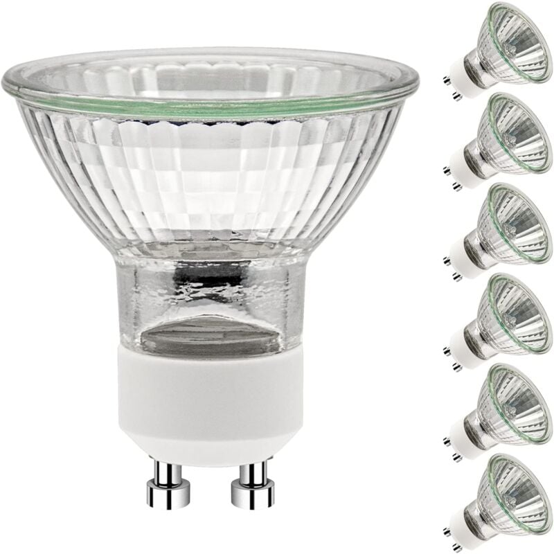 GU10 Halogen Bulbs 50W 220V 2700K Warm White 35 Degree Beam Angle 6-Pack V1188-YG516-03669-1