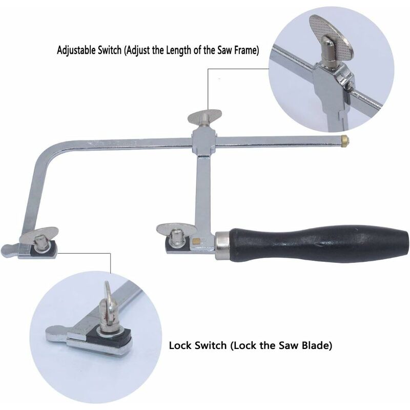 Jeweler's Saw with 144 Blades Adjustable Professional for Jewelry Making V1188-YG516-05841-1