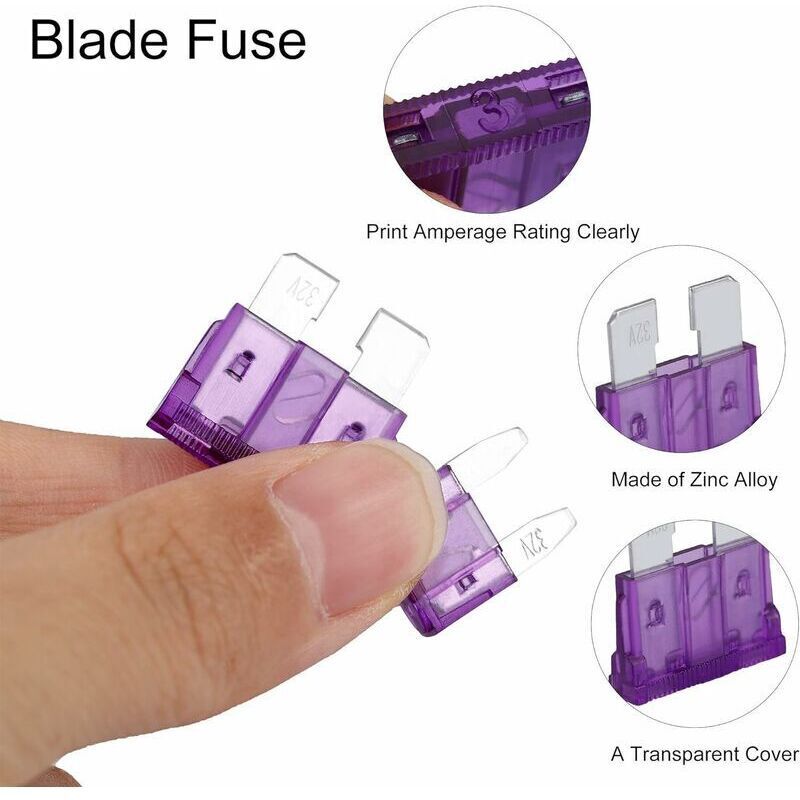 Car Fuse Auto Mini Fuses Assorted Kit 2A 3A 5A 7.5A 10A 15A 20A 25A 30A 35A 40A with Clip Storage Box 242 V1188-YG516-06684-2