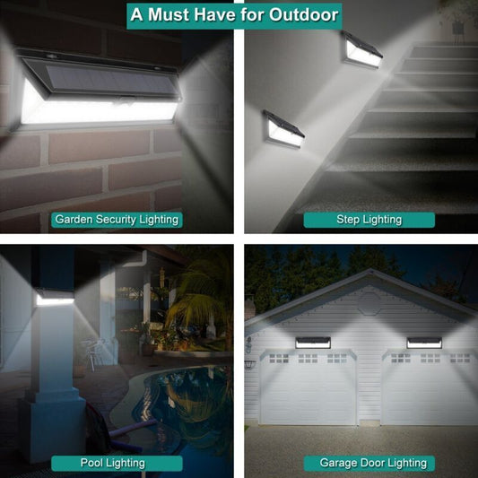Solar Wall Light - 118 LED Solar Lamp 1000 Lumen Wall Light PIR Motion Sensor IP65 Waterproof Outdoor V1188-YG516-09759-1