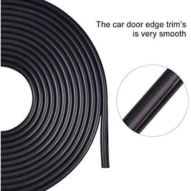 Car Door Edge Protector Rubber Strip Anti-Scratch, 5M Car Door Protector Compatible with Most Vehicles V1188-YG516-10155-1