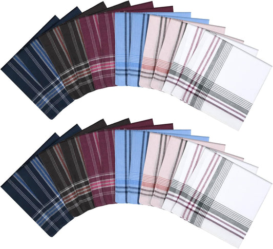 Men's Cloth Handkerchiefs, 24 Pcs Cotton Handkerchiefs for Men, Traditional Handkerchief for Men, 36 cm x 36 V1188-YGAMZ-00777-1