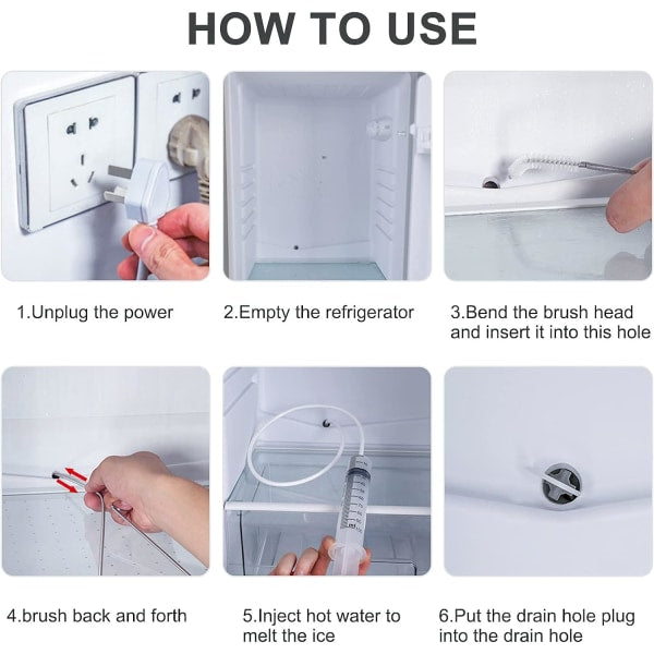 Refrigerator Drain Hole Cleaning Kit 8-Piece Set for Refrigerator Maintenance V1188-YGFN51-00662-2