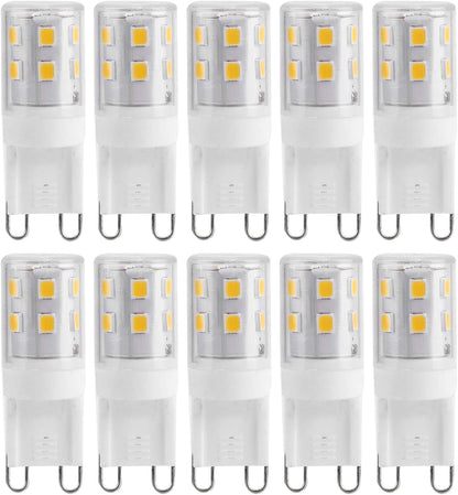 G9 LED Bulbs 2W 16-LED Mini Light Bulbs, Dimmable, Energy Saving Equivalent 30W Halogen, 10pcs, Ceramic Base, V1188-YGM-00455-1