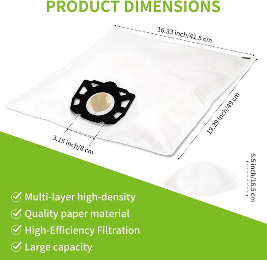 10 pcs vacuum cleaner bags for Karcher vacuum cleaner wd4 wd5 wd6 mv4 mv5 mv6 V1188-YI05-219-1