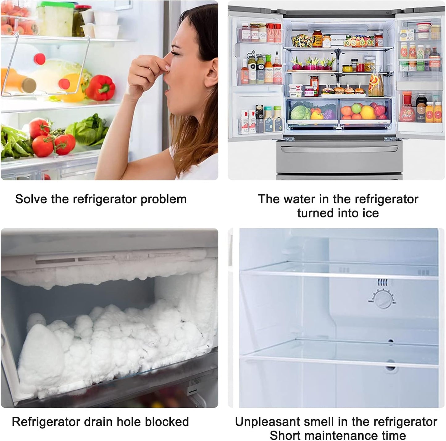 8pcs Refrigerator Drain Hole Cleaning Set Compatible with Refrigerators V1188-YI05-938-1